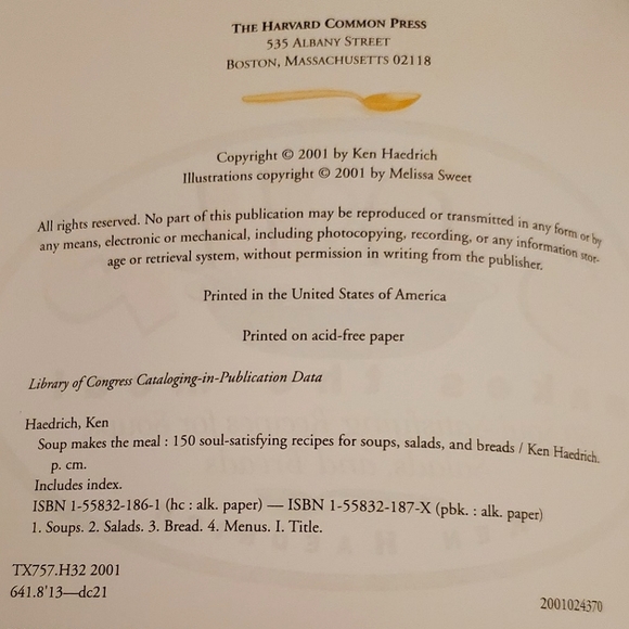 Soup Makes the Meal cookbook w/150 recipes for soups, salads, & breads. - Picture 4 of 10